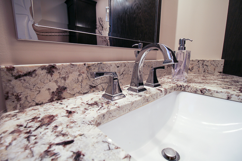 Alaska White Granite is used on this vanity top.