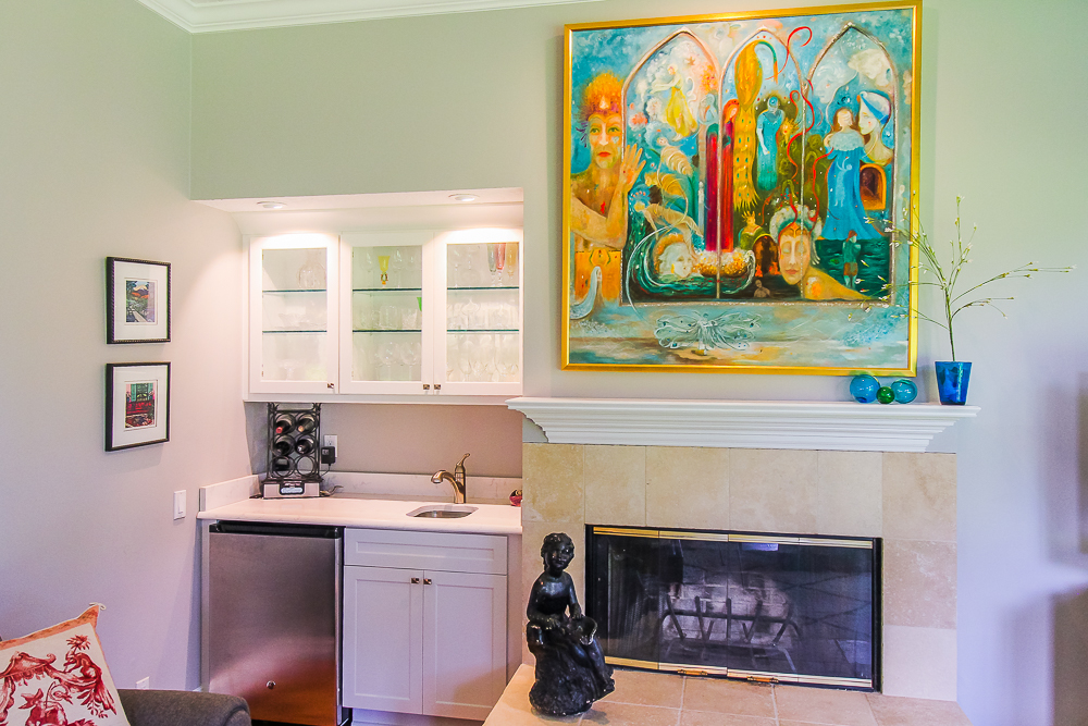 Glass doors on your cabinets can show off your different drink glasses.