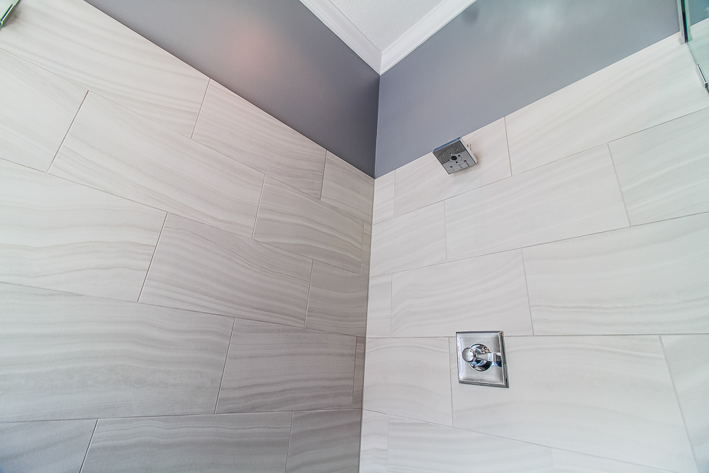 This 12 x 24 tile shows well with the subtle movement in the tile finish.