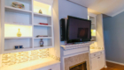 Custom built-ins create a warm atmosphere.